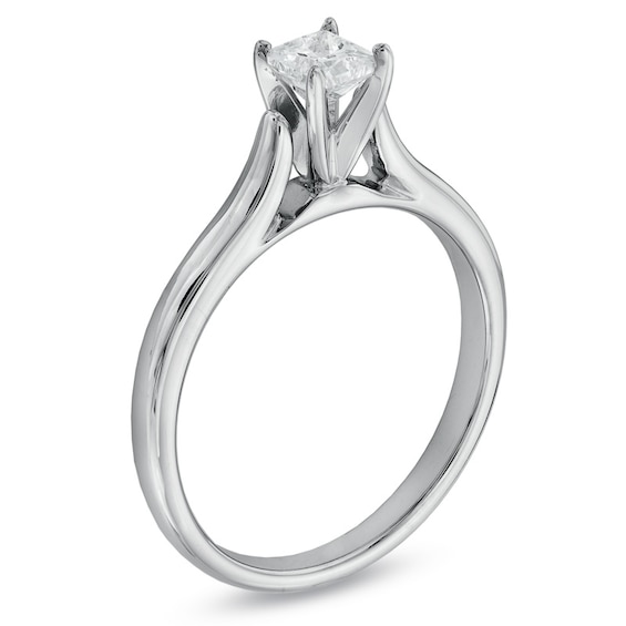 CT. Certified Princess-Cut Diamond Solitaire Engagement Ring in 14K White Gold (F/I1