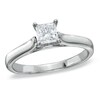 Thumbnail Image 1 of 1/2 CT. Certified Princess-Cut Diamond Solitaire Engagement Ring in 14K White Gold (F/I1)