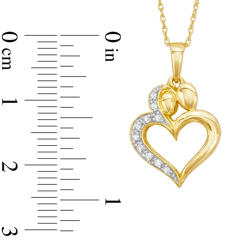 Diamond Accent Motherly Love Pendant in 10K Gold