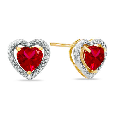 heart shaped ruby earrings