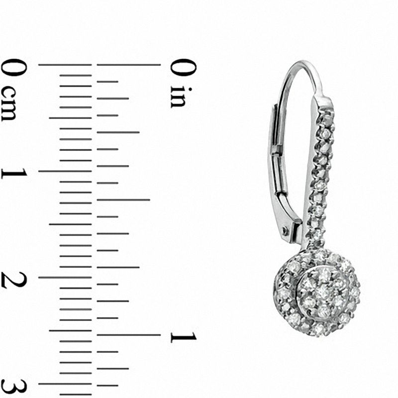 Main Image 2 of 1/4 CT. T.W. Multi-Diamond Drop Earrings in 10K White Gold