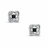 Thumbnail Image 1 of 1/4 CT. T.W. Enhanced Black and White Diamond Orbit Stud Earrings in 10K White Gold