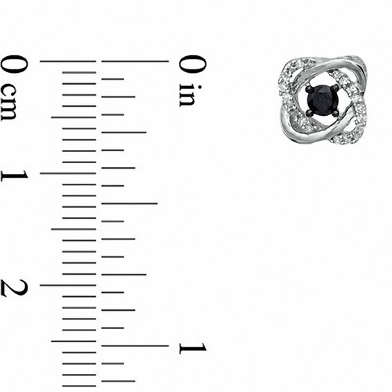 1/4 CT. T.w. Enhanced Black and White Diamond Orbit Stud Earrings in 10K White Gold