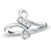 Thumbnail Image 1 of Diamond Accent Three Stone Figure Eight Ring in 10K White Gold