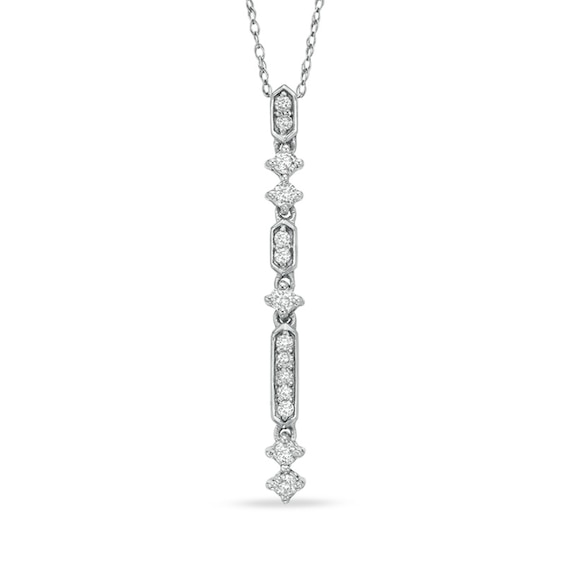 1/4 CT. T.w. Diamond Dangle Pendant in 10K White Gold