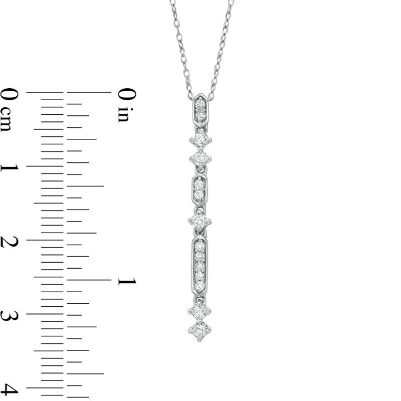 1/4 CT. T.W. Diamond Dangle Pendant in 10K White Gold