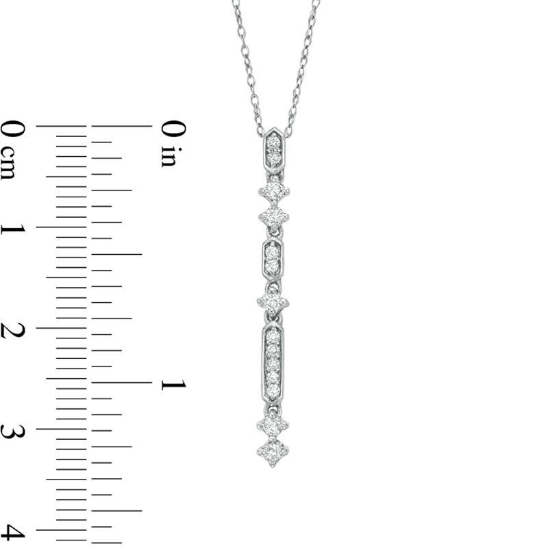 Main Image 2 of 1/4 CT. T.W. Diamond Dangle Pendant in 10K White Gold
