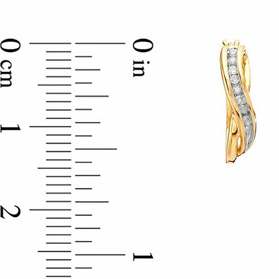 1/10 CT. T.w. Diamond Twist Hoop Earrings in 10K Gold