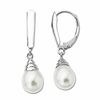 Thumbnail Image 1 of Oval Freshwater Cultured Pearl Drop Earrings in Sterling Silver