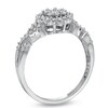 Thumbnail Image 1 of 1/2 CT. T.W. Diamond Flower Twist Shank Ring in 10K White Gold