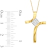 Thumbnail Image 2 of 1/5 CT. T.W. Princess-Cut Diamond Cross Pendant in 10K Gold