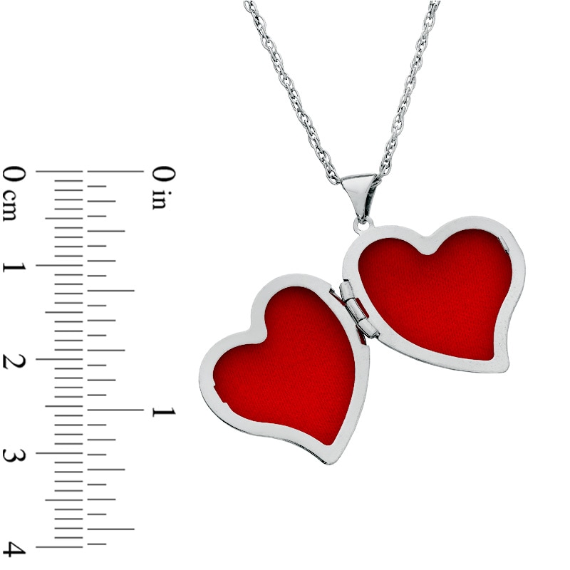 Tilted Heart Locket in Sterling Silver