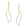 Thumbnail Image 1 of 1/5 CT. T.W. Diamond Leaf Drop Earrings in 10K Gold