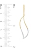Thumbnail Image 2 of 1/5 CT. T.W. Diamond Leaf Drop Earrings in 10K Gold