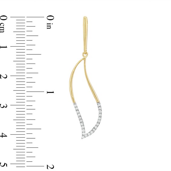1/5 CT. T.w. Diamond Leaf Drop Earrings in 10K Gold