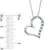 Thumbnail Image 2 of 1/6 CT. T.W. Diamond Five Stone Heart Pendant in 10K White Gold