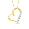 Thumbnail Image 1 of 1/6 CT. T.W. Diamond Five Stone Heart Pendant in 10K Gold