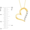 Thumbnail Image 2 of 1/6 CT. T.W. Diamond Five Stone Heart Pendant in 10K Gold