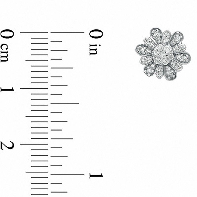 Main Image 2 of 1/3 CT. T.W. Diamond Daisy Stud Earrings in 10K White Gold