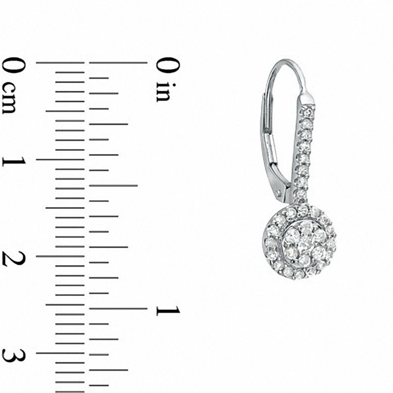 Main Image 2 of 1/2 CT. T.W. Diamond Composite Drop Earrings in 10K White Gold