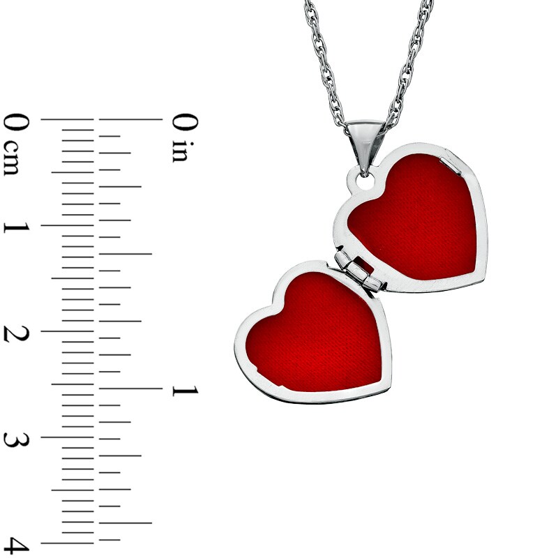 Main Image 2 of Diamond Accent Heart Locket in Two-Tone Sterling Silver