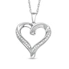 Thumbnail Image 0 of 1/10 CT. T.W. Diamond Pavé Ribbon Heart Pendant in Sterling Silver