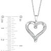 Thumbnail Image 1 of 1/10 CT. T.W. Diamond Pavé Ribbon Heart Pendant in Sterling Silver