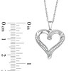 Thumbnail Image 2 of 1/10 CT. T.W. Diamond Pavé Ribbon Heart Pendant in Sterling Silver