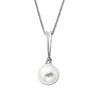 Thumbnail Image 0 of 8.0 - 8.5mm Button Cultured Freshwater Pearl and Diamond Accent Pendant in Sterling Silver