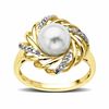 Thumbnail Image 0 of 7.5-8.0mm Cultured Freshwater Pearl and Diamond Accent Lions Mane Ring in 10K Gold