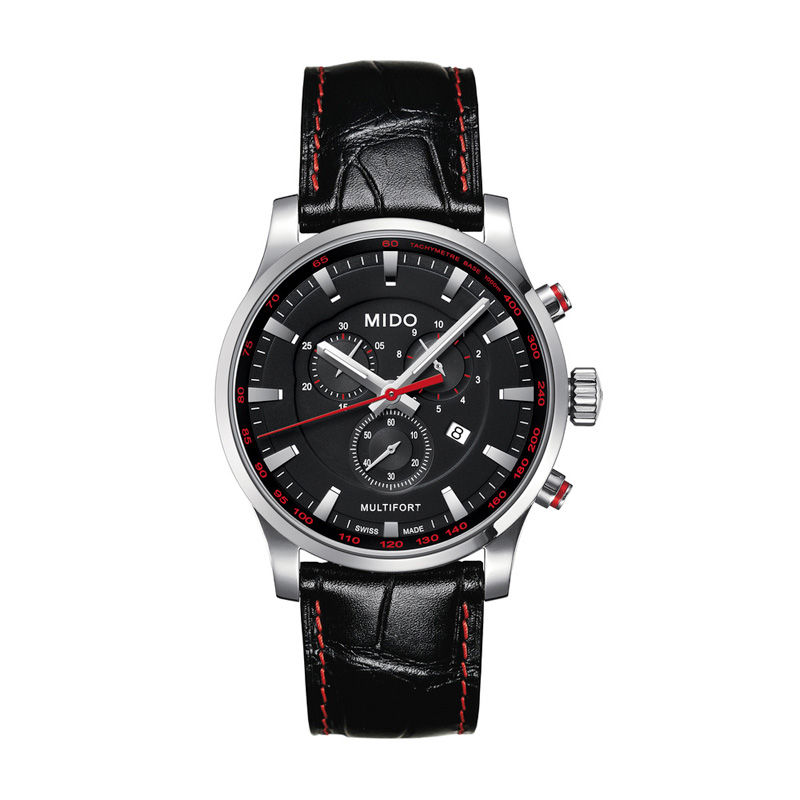 Main Image 1 of Men's MIDO® Multifort II Chronograph Strap Watch with Black Dial (Model: M005.417.16.051.20)