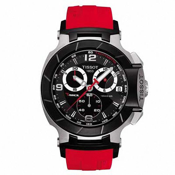 Men's Tissot T-Race Chronograph Strap Watch with Black Dial (Model: T048.417.27.057.01)