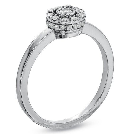 1/4 CT. T.w. Multi-Diamond Frame Ring in 10K White Gold
