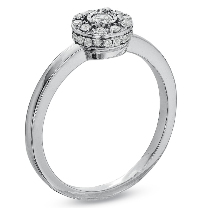 Main Image 2 of 1/4 CT. T.W. Multi-Diamond Frame Ring in 10K White Gold