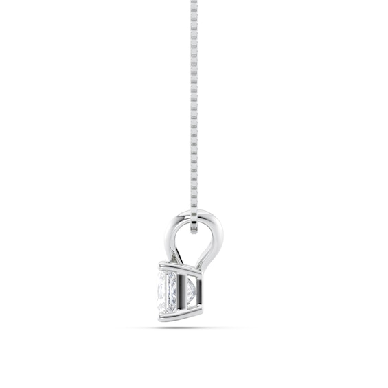 1/2 CT. Certified Princess-Cut Diamond Solitaire Pendant in Platinum (I/Vs2)