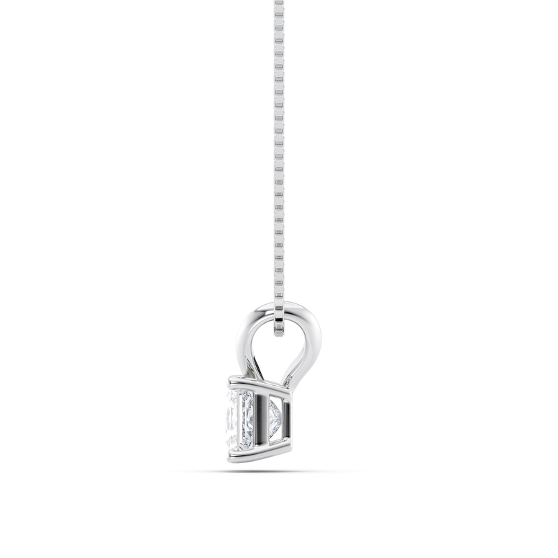 1/2 CT. Certified Princess-Cut Diamond Solitaire Pendant in Platinum (I/VS2)