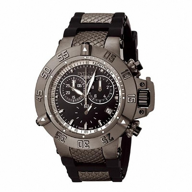 Main Image 1 of Men's Invicta Subaqua Chronograph Strap Watch with Black Dial (Model: 5508)