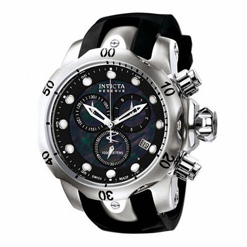 Main Image 1 of Men's Invicta Venom Chronograph Strap Watch with Black Mother-of-Pearl Dial (Model: 6117)