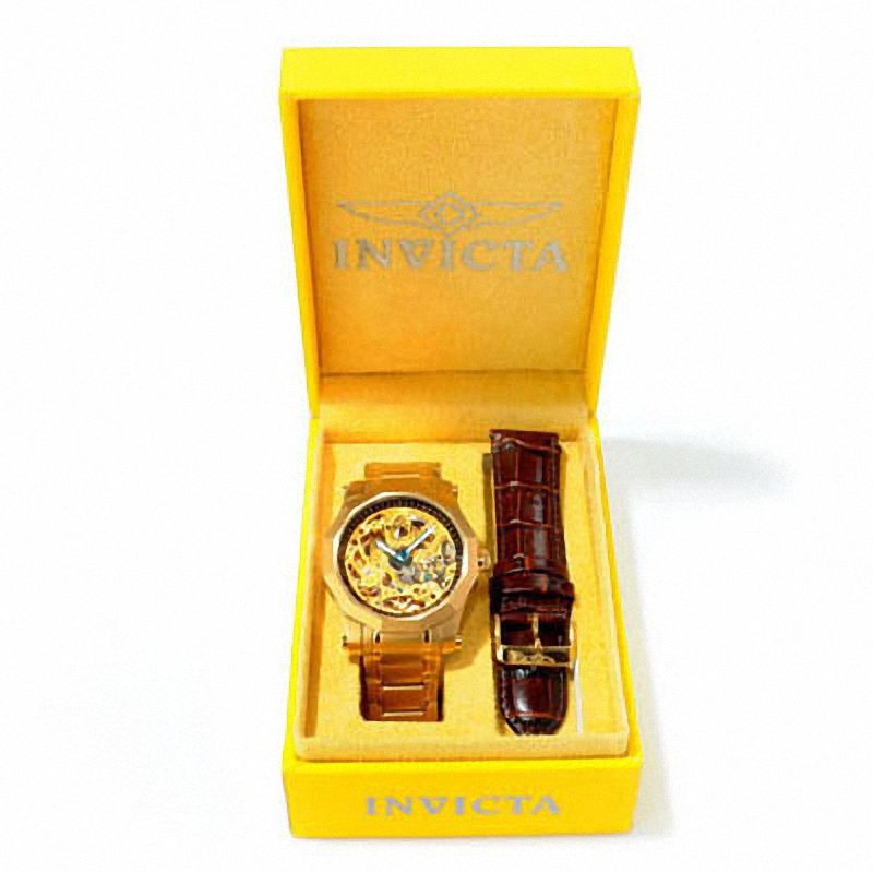 Main Image 1 of Men's Invicta II Collection Automatic Gold-Tone Watch with Interchangeable Straps Boxed Set (Model: 0373)