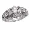 Thumbnail Image 1 of 1-1/4 CT. T.W. Diamond Five Stone Frame Anniversary Ring in 14K White Gold