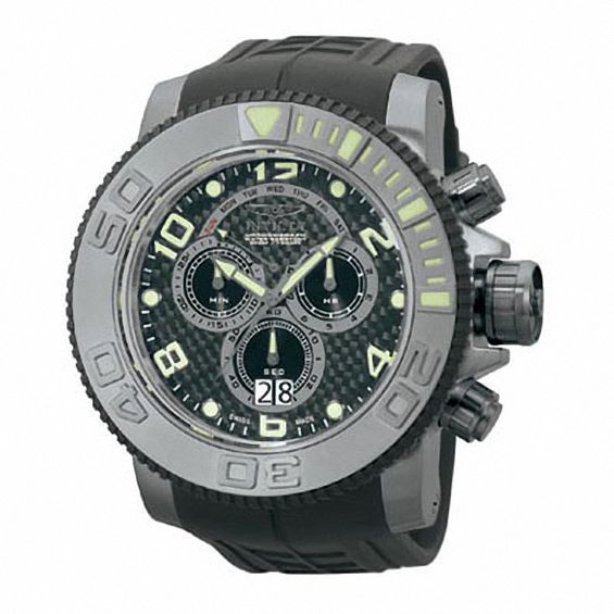 Men's Invicta Sea Hunter Strap Watch with Black Dial (Model: 0413)