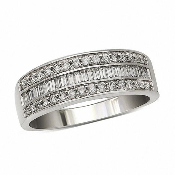 3/8 CT. T.w. Diamond Fashion Band in 10K White Gold