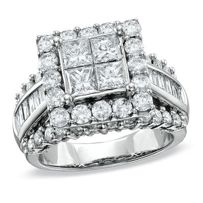 Certified 3.00Ct Round White Diamond Engagement Wedding Ring Set 14K White Gold 