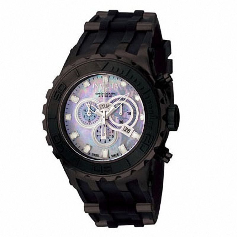 Main Image 1 of Men's Invicta Reserve Black Watch with Mother-of-Pearl Dial (Model: 0508)