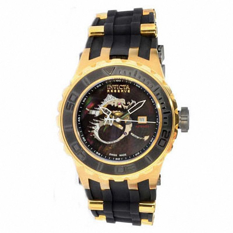 Men's Invicta Subaqua Strap Watch with Black Mother-of-Pearl Dial (Model: 0512)