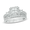 Thumbnail Image 0 of 1 CT. T.W. Quad Princess-Cut Diamond Bridal Set in 10K White Gold