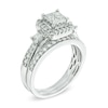 Thumbnail Image 1 of 1 CT. T.W. Quad Princess-Cut Diamond Bridal Set in 10K White Gold