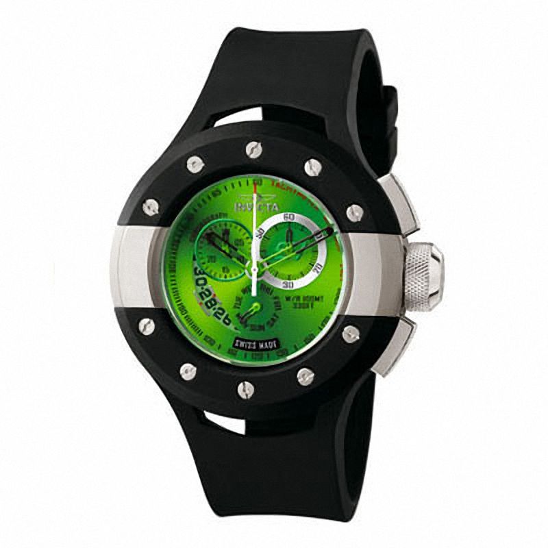 Main Image 1 of Men's Invicta S1 Collection Chronograph Strap Watch with Green Dial (Model: 6485)