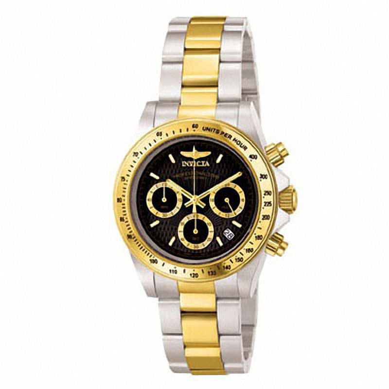Men's Invicta Speedway Two-Tone Watch with Black Dial (Model: 9224)