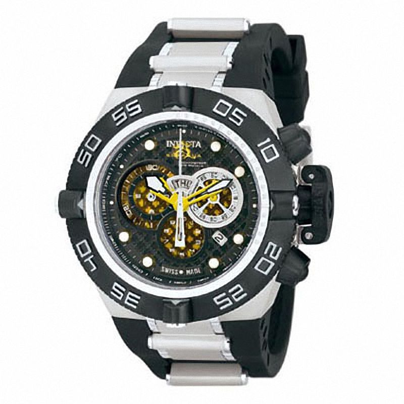 Men's Invicta Subaqua Chronograph Strap Watch with Black Dial (Model: 6568)